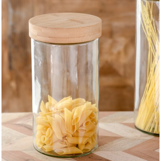 Glass Jar w/ Bamboo Lid 8.86”