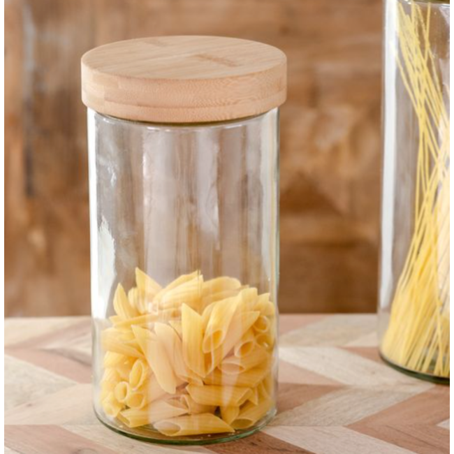 Glass Jar w/ Bamboo Lid 8.86”