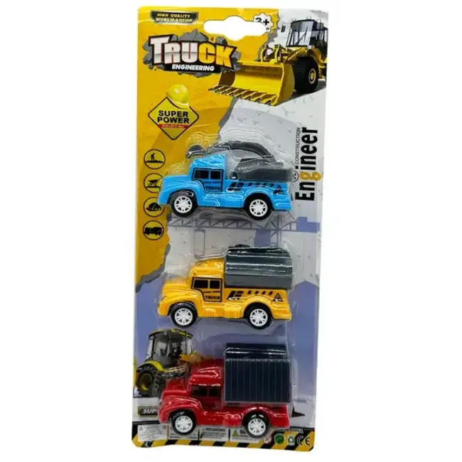 Pull Back Construction Trucks Toy Set 3 pc