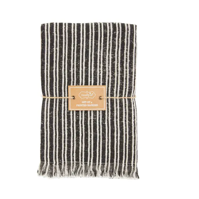 Black Stripe Napkin Set