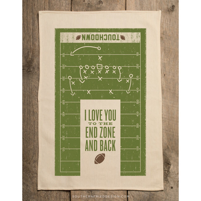 I Love You to The End Zone and Back Kitchen Towel