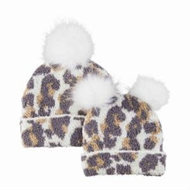 Leopard Mom Mini Beanie Set