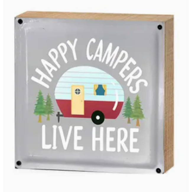 Happy Campers Live Here Sign 6”