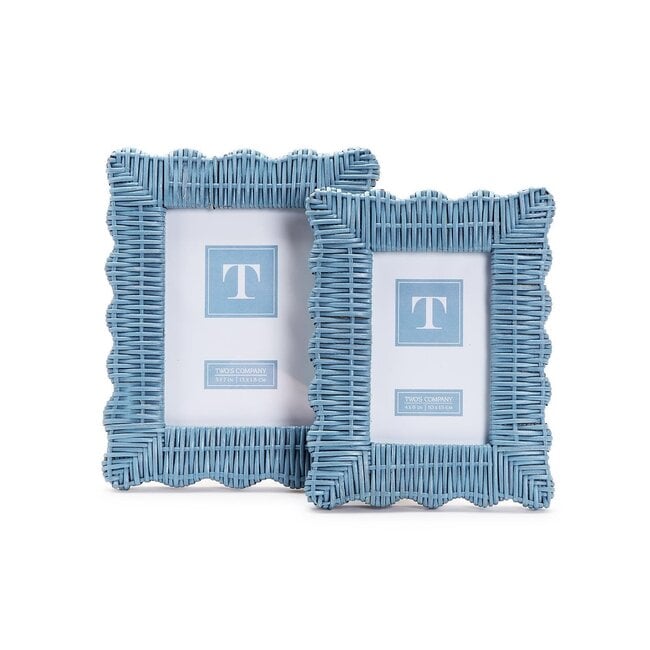 Blue Wicker Woven Frame 5 x 7