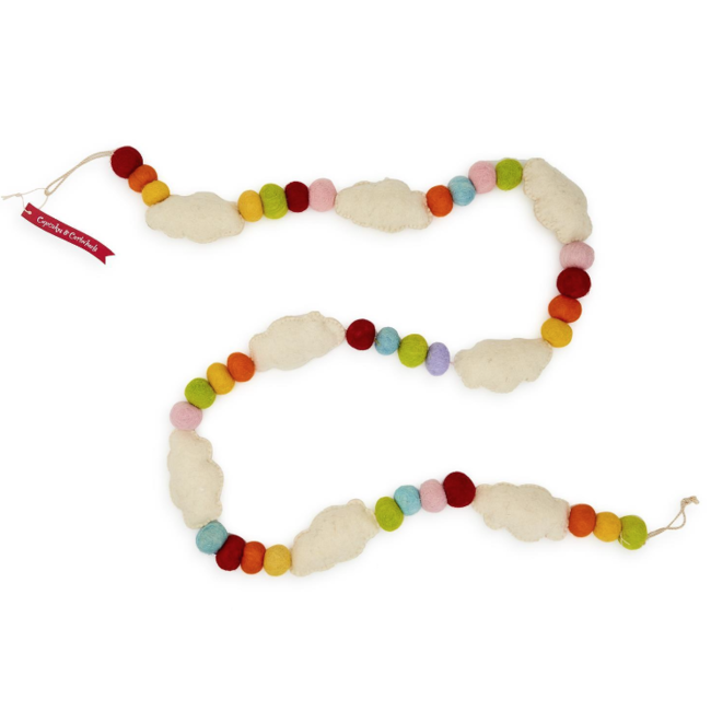 Happy and Bright Wool Garland Clouds