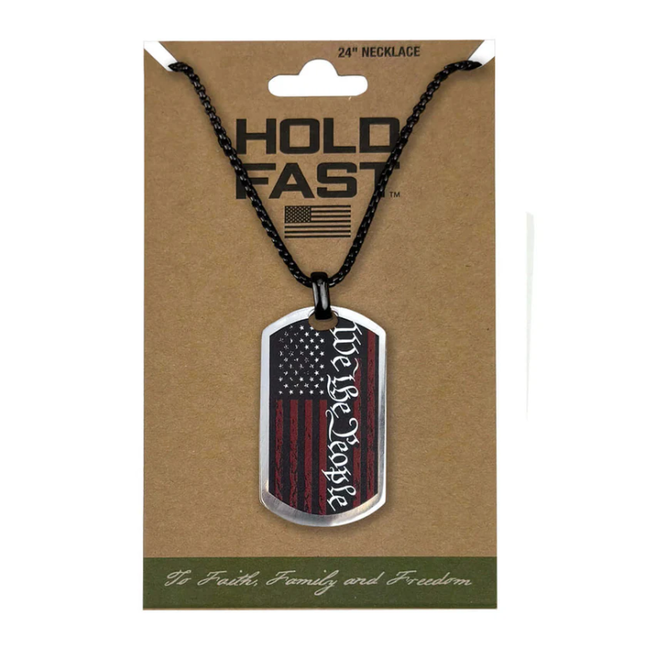 We the People Flag Hold Fast Necklace