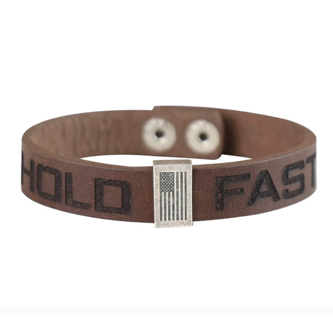 Flag Snap Hold Fast Bracelet Brown