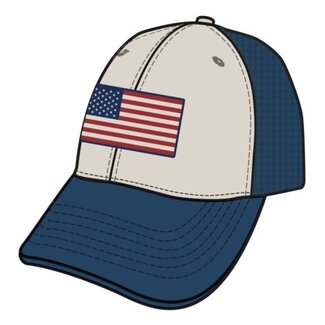 Life is Good Trucker Hat Flag Bone