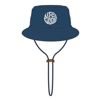 Life is Good Bucket Hat LiG Groovy Circle Darkest Blue