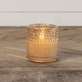 Champagne Dotted Glass 3.25” LED Candle Flameless