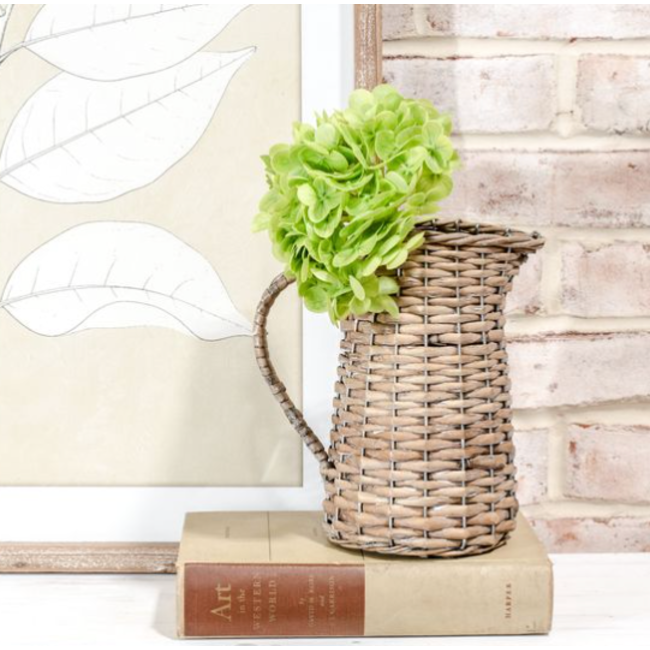 Wicker Pitcher Vase 8”