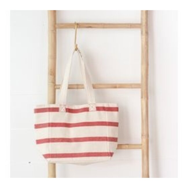 Red Stripe Beach Bag 9”