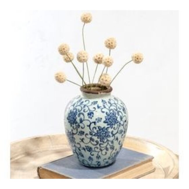 Blue Heirloom Plum Vase 6.5”