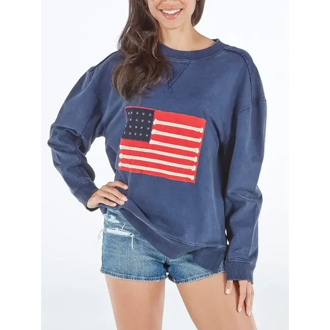 USA Flag Crew Sweatshirt
