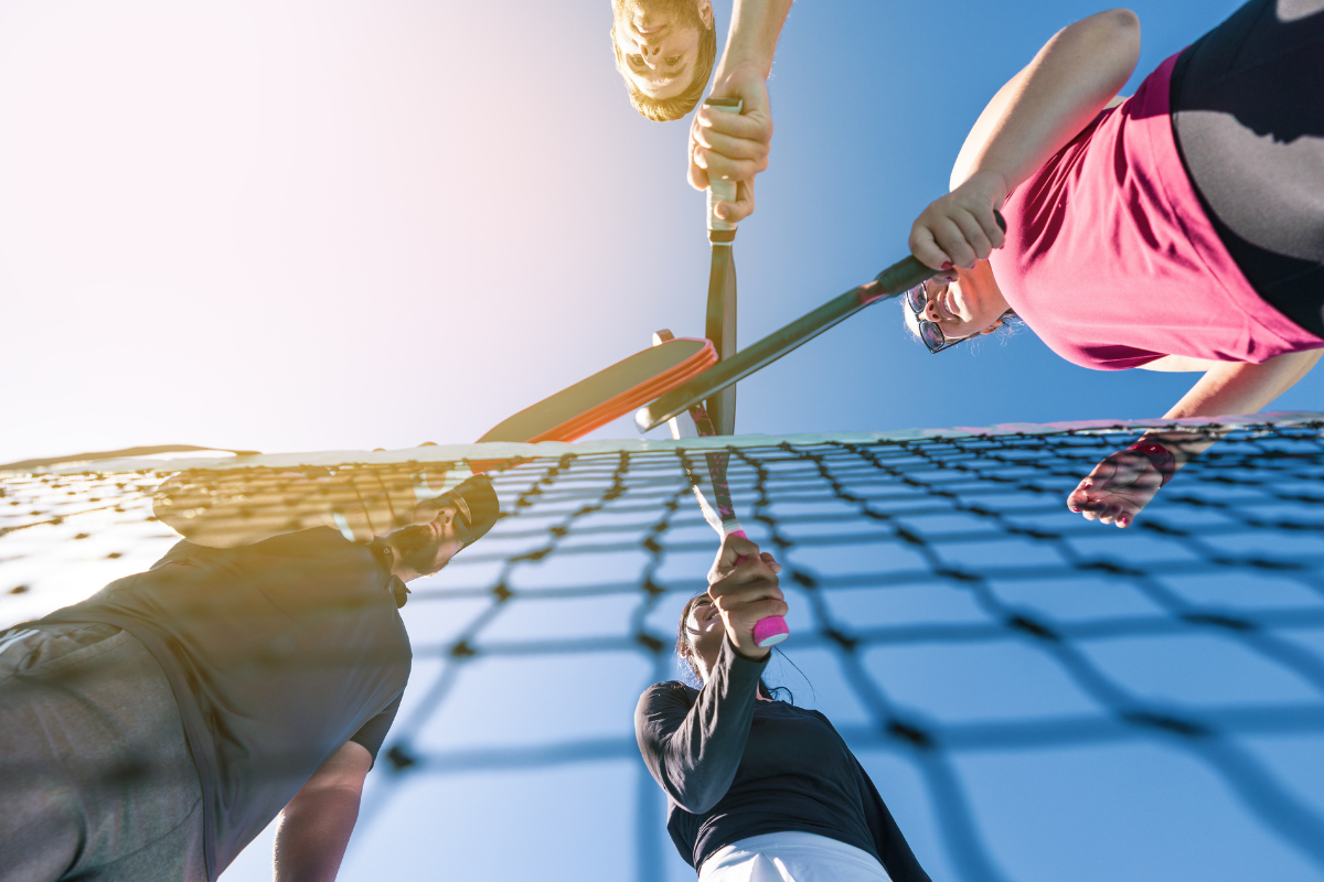 group of pickleball players