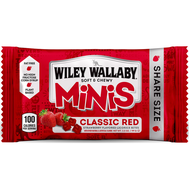 Wiley Wallaby Mini Strawberry Licorice Bites 3.5 oz