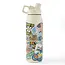 Twist Top Bottle Layered Sticker Collage Sandstone White 32 oz