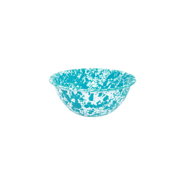 Small Serving Bowl Turquoise Splatter 1.5 Qt