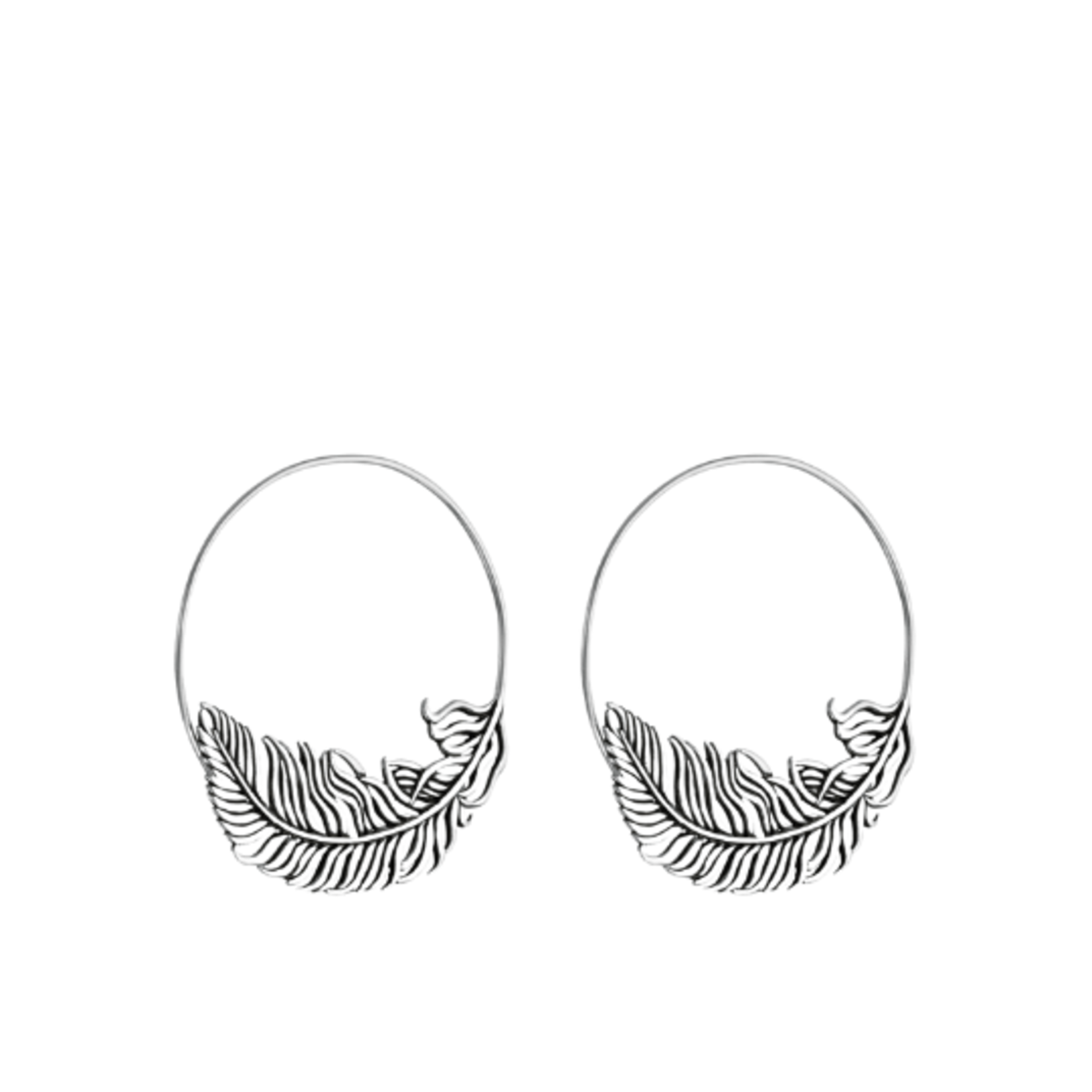 Feather Hoop Earrings