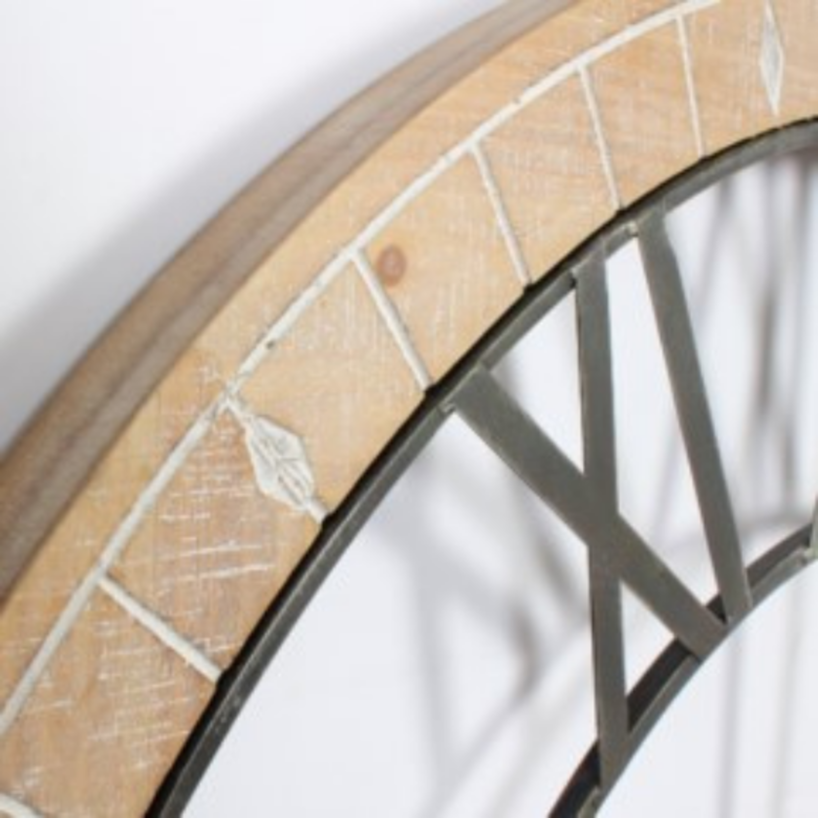 Aidan Round Metal & Wood Clock