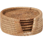 Rattan Coaster - Natural - Set of 6