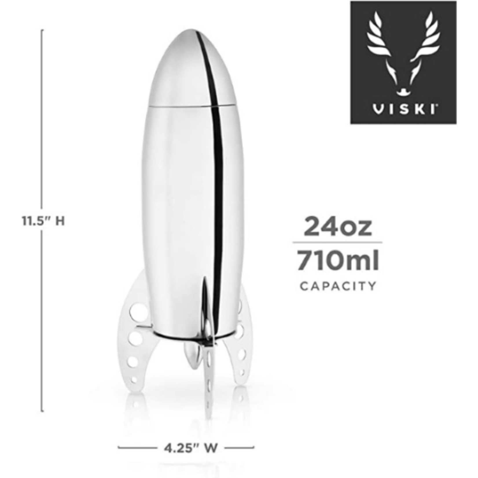 Steel Rocket Shaped Cocktail Shaker