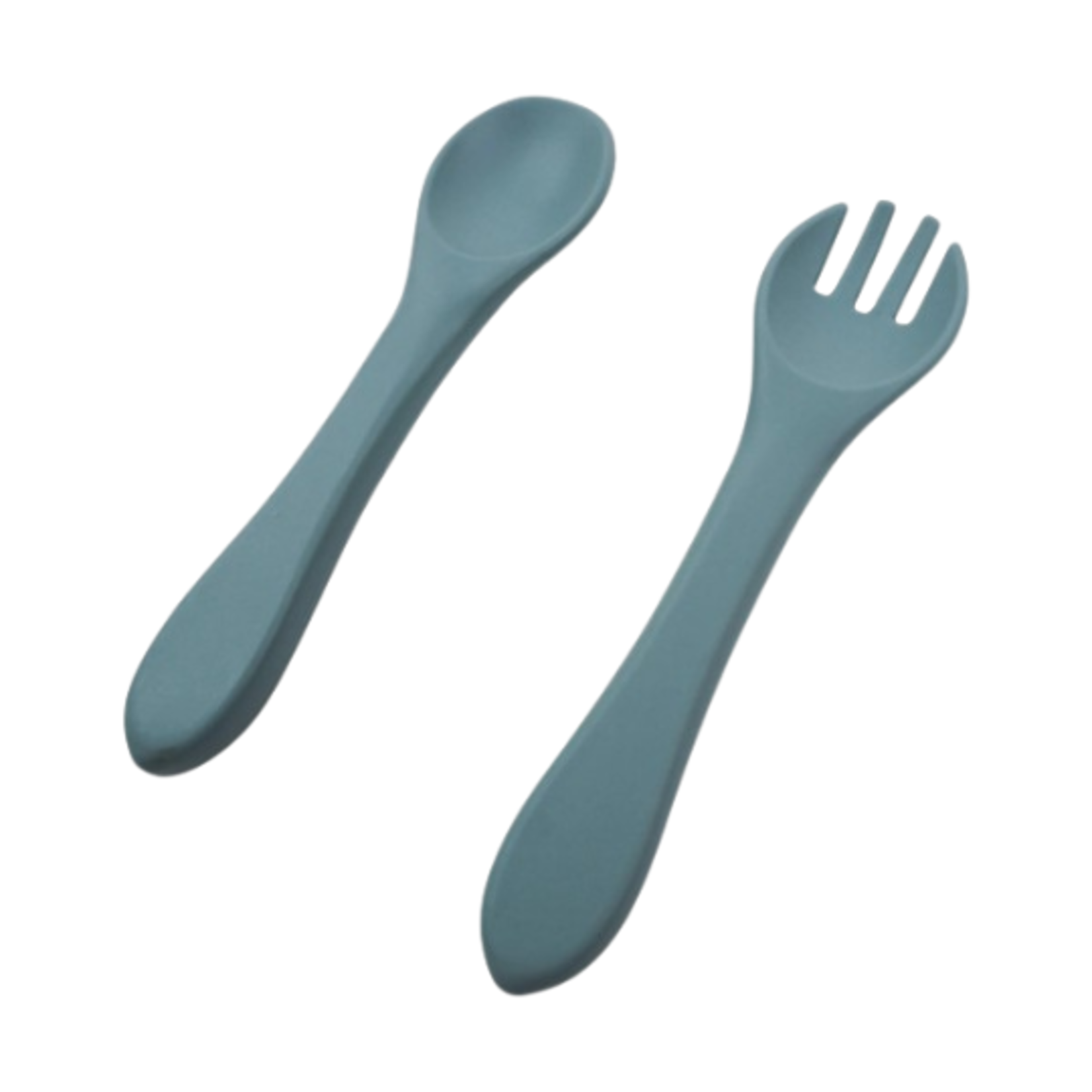 Silicone Utensil Set Spoon & Fork Slate Blue