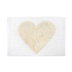 Heart Bath Mat - White & Natural