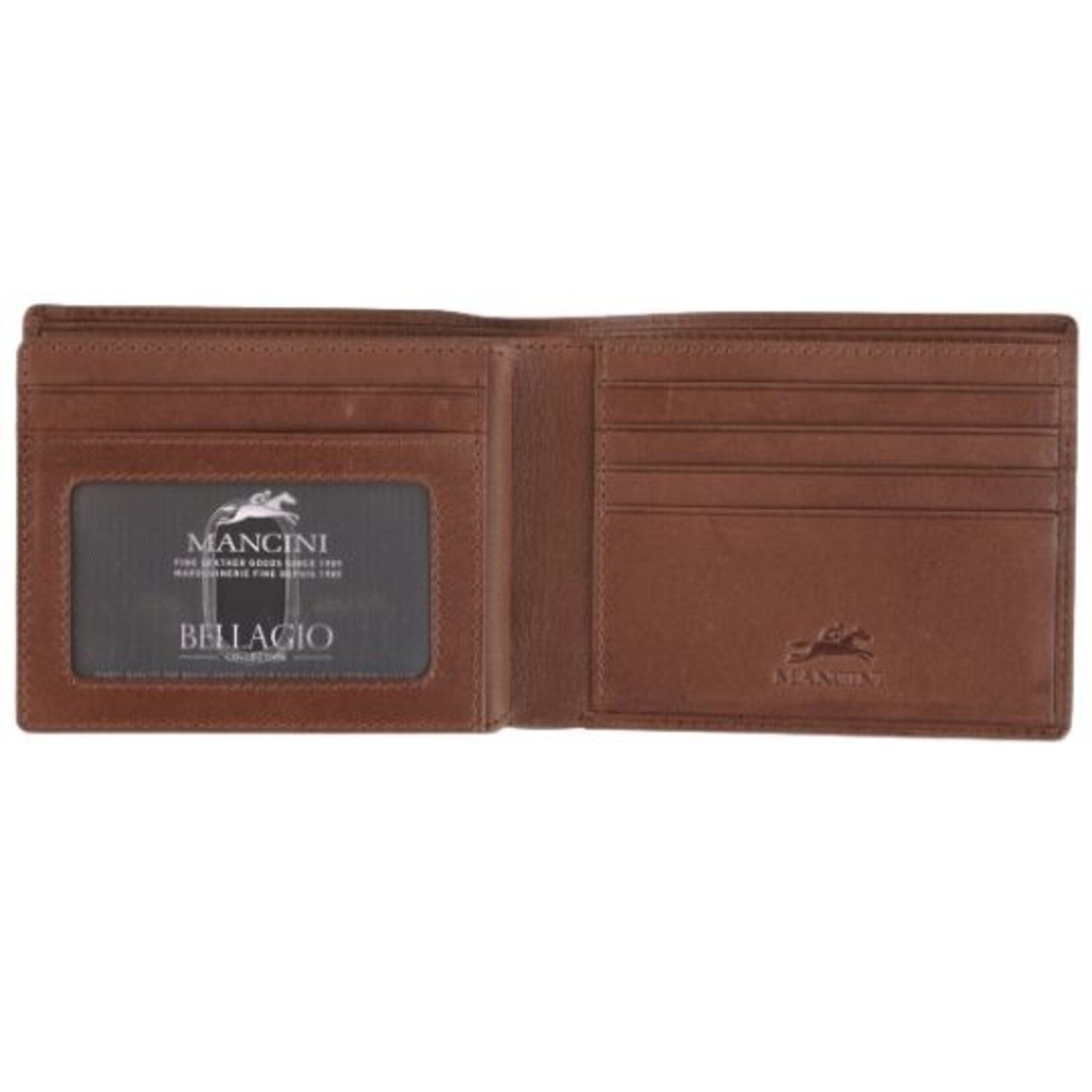 RFID - Slim Billfold with Center Flap - Brown - 2030153