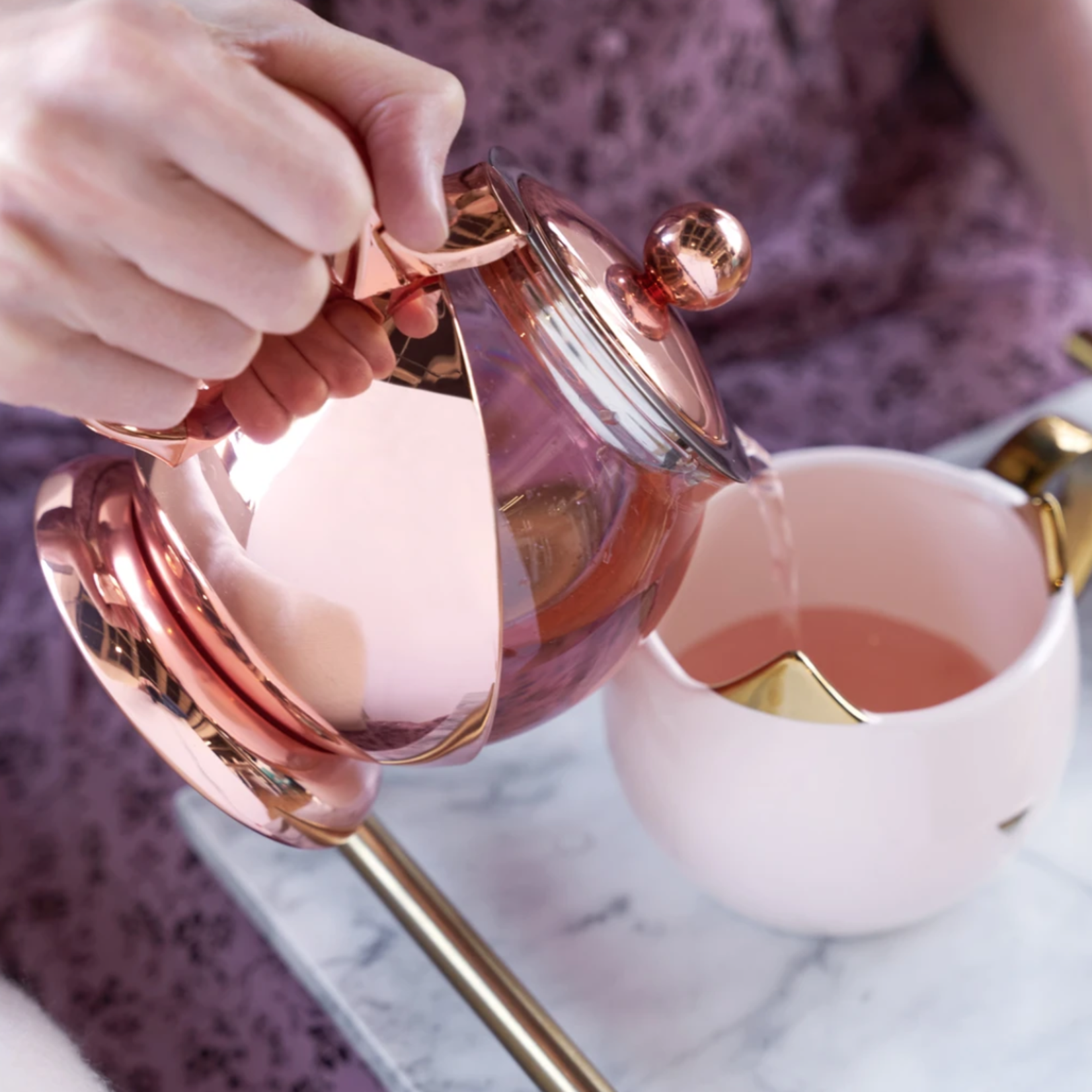 Pinky Up Infuseur à thé rond - Rose Gold