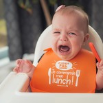 Be love Bavoir bébé en silicone - Je ne chiale pas, je commande mon lunch