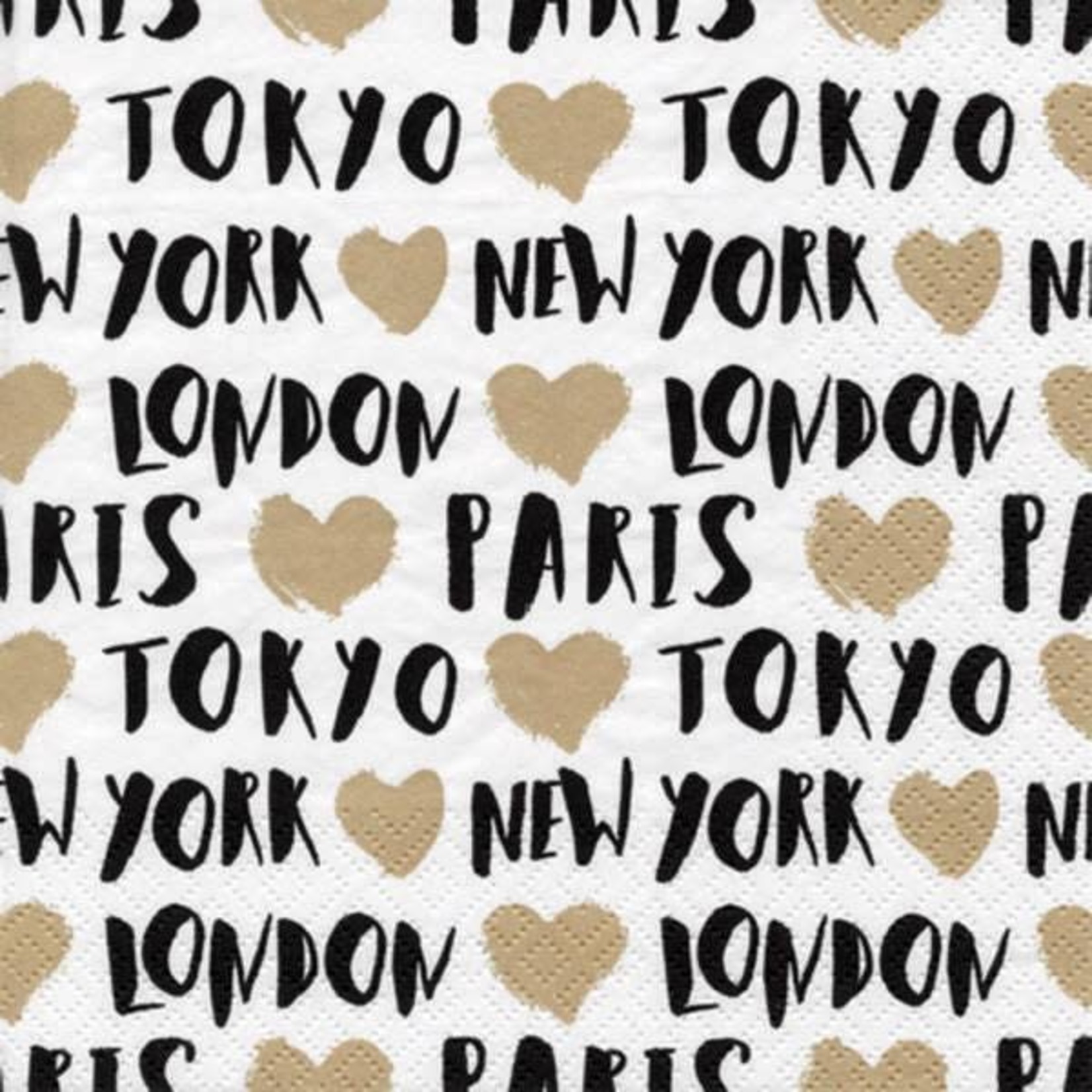 Attitude Import Serviettes de table - Paris/Tokyo/London/Newyork