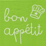 Attitude Import Serviette de table - Bon Appétit vert lime