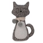 Attitude Import Butoir de porte chat gris avec foulard