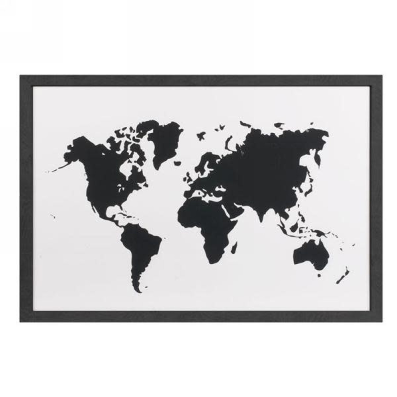 Attitude Import Cadre Mur - Carte du monde - Noir