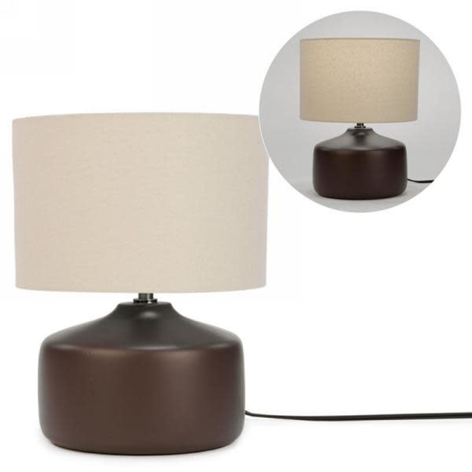 Attitude Import Lampe de table - base brun foncé