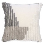 Attitude Import Coussin bouclé gris et taupe