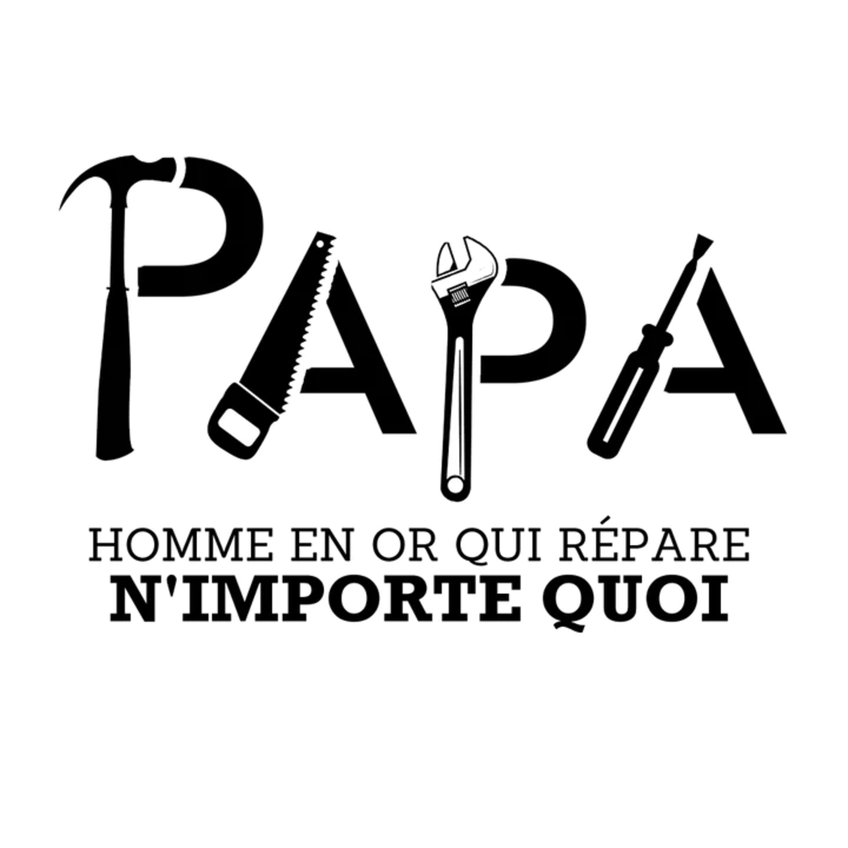 La Maison du Bar Verre gravé 18 oz - Papa homme en or (outils) - Bock
