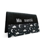 Lolikö Carnet de santé - Lune noire - écriture blanche
