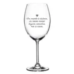 La Maison du Bar Verre gravé 20 oz - Peu importe la distance Les soeurs seront - Vin