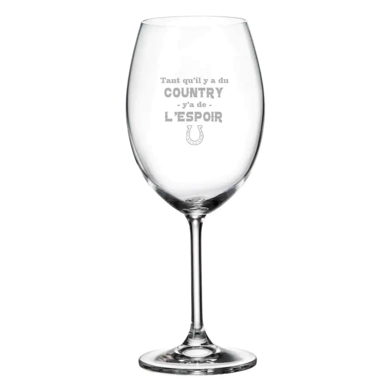 La Maison du Bar Verre gravé  20 oz - Tant qu'il y aura du Country - Vin
