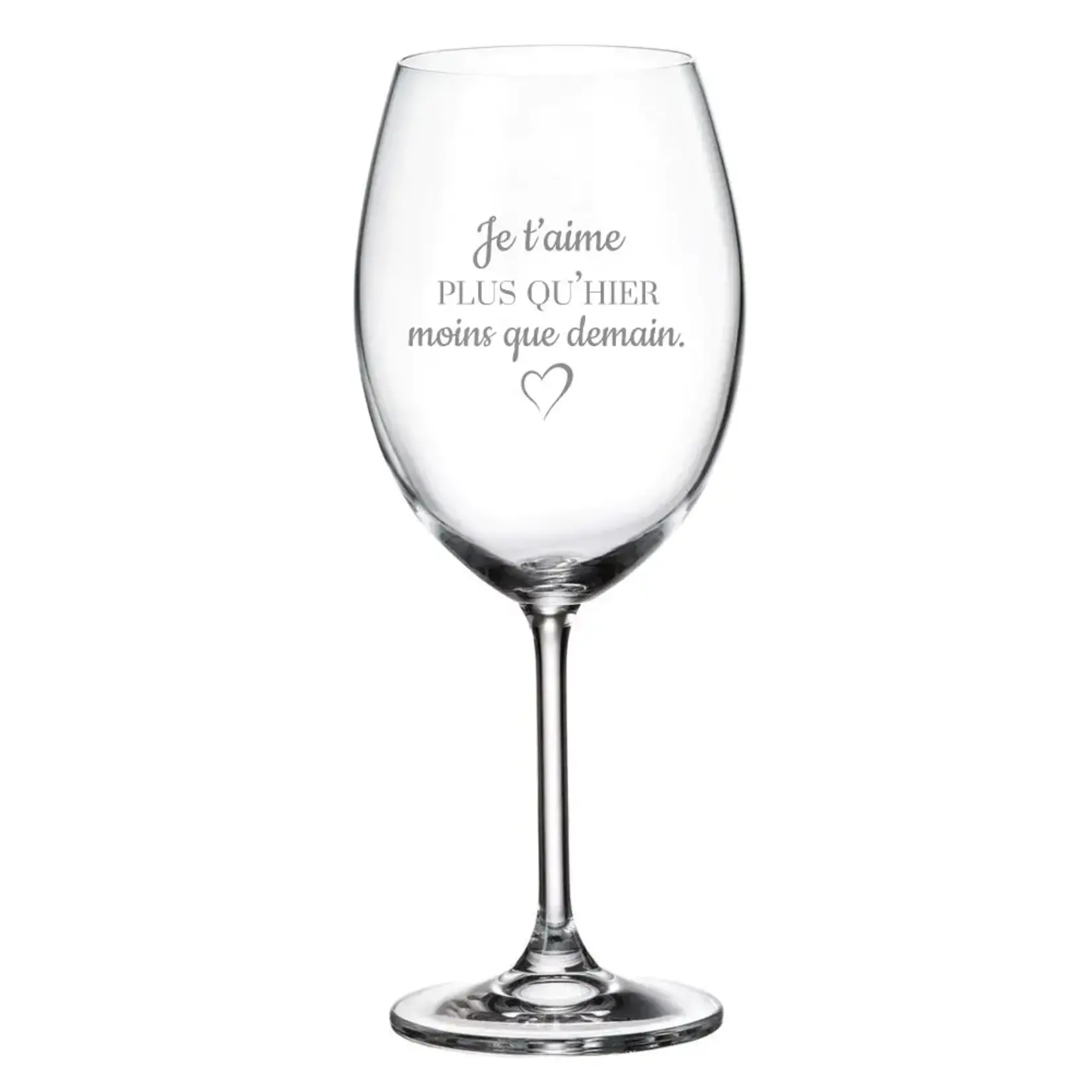 La Maison du Bar Verre gravé 20 oz - Je t'aime plus qu'hier - Vin