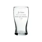 La Maison du Bar Verre gravé 20 oz - Je T'aime plus qu'hier - Bière