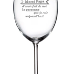 La Maison du Bar Verre gravé 20 oz - Merci papa - Vin