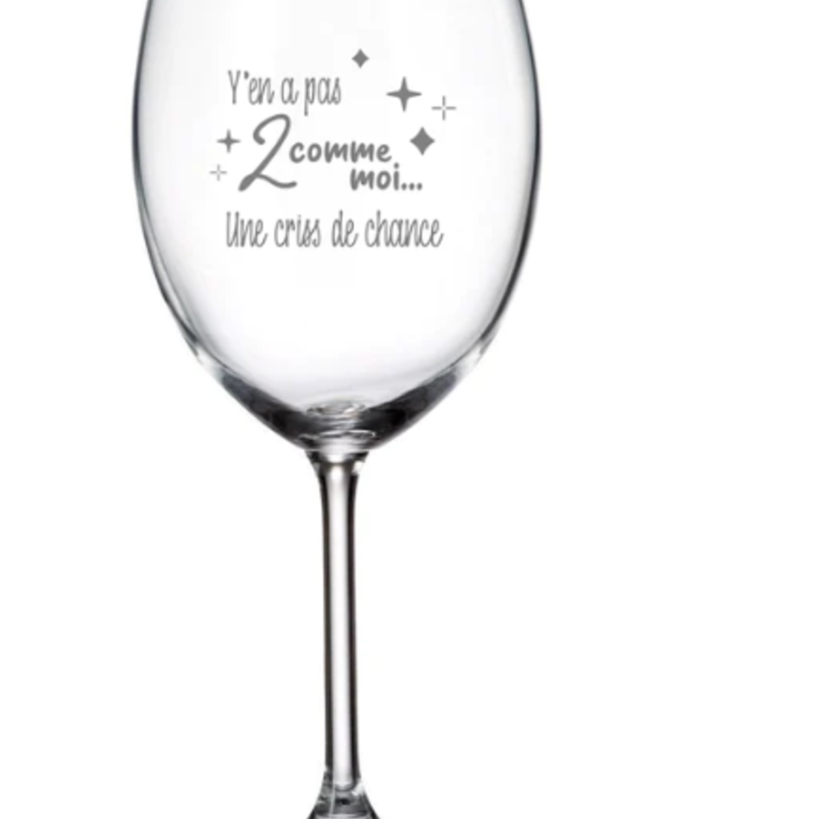 La Maison du Bar Verre gravé 20 oz - Y'en a pas 2 comme moi... - Vin