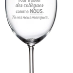 La Maison du Bar Verre gravé 20 oz - Bonne chance collègues - Vin