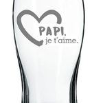 La Maison du Bar Verre gravé 20 oz - Papi, je t'aime - Bière