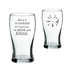La Maison du Bar Verre gravé 20 oz - Même si la chasse est mauvaise - Bière