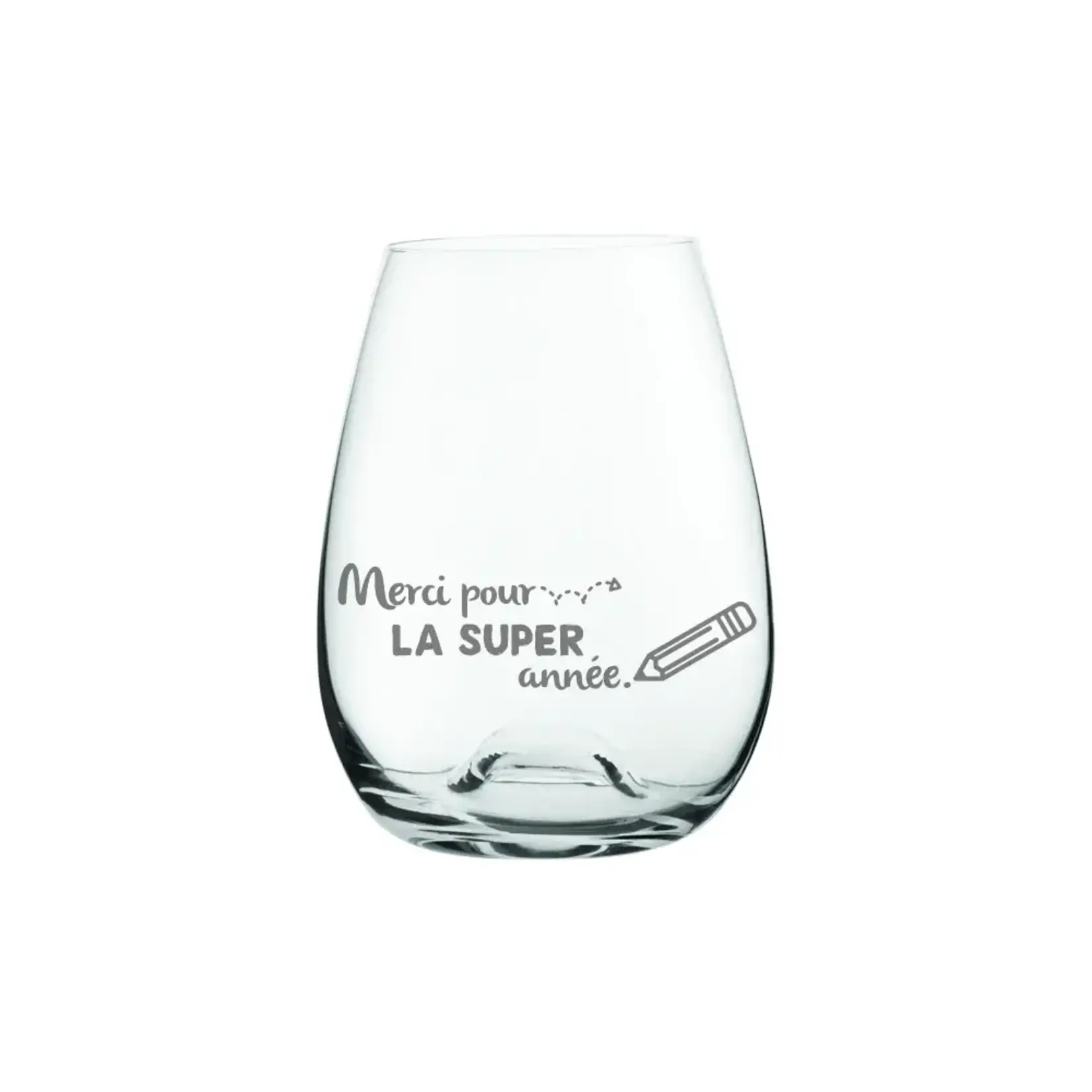 La Maison du Bar Verre gravé sans pied  16 oz - Merci pour la super année - Vin