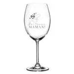 La Maison du Bar Verre gravé  20 oz - Je t'aime maman !(avec visage) - Vin